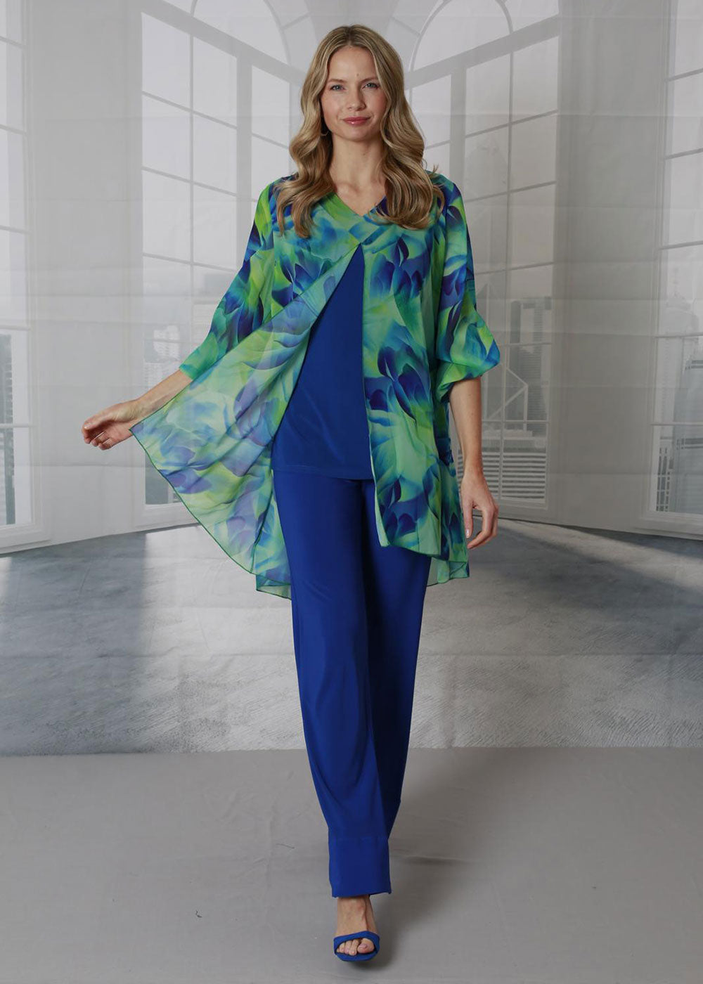 Blue Green Trouser Suit