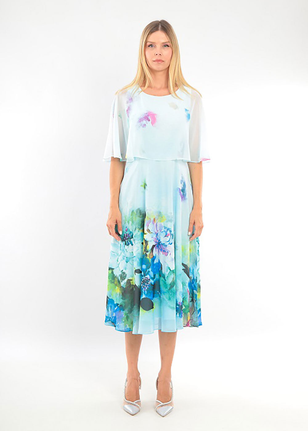Aqua Overlay Dress Justina Clothing Aqua Overlay Dress Justina Clothing