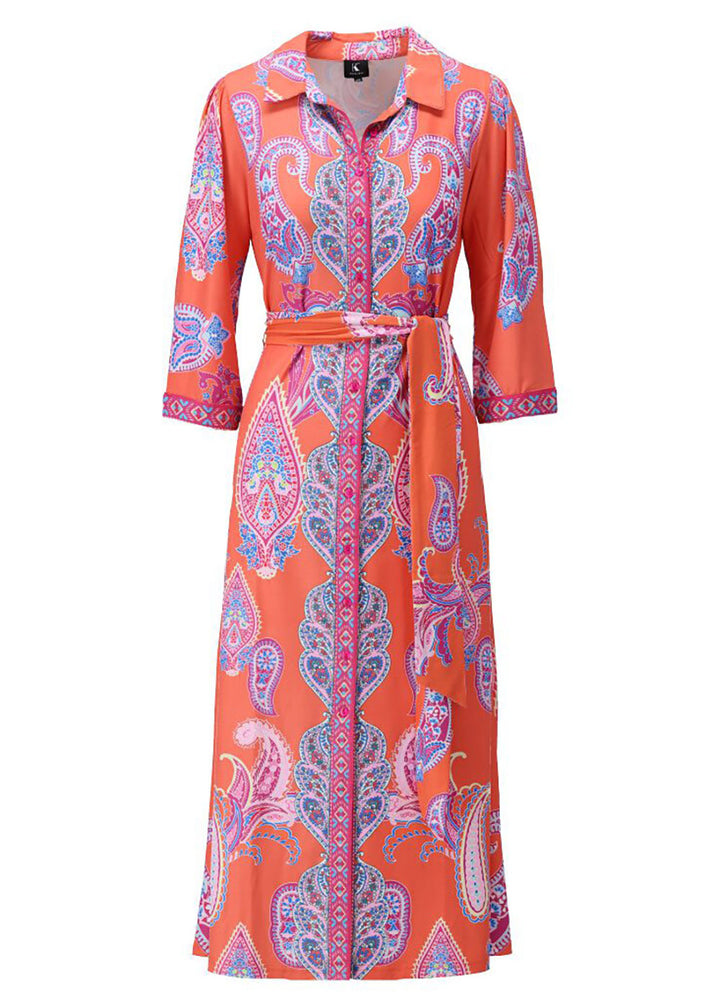 Maxi Polo Dress - Orange
