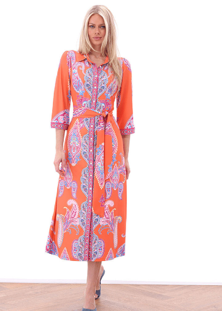 Maxi Polo Dress - Orange