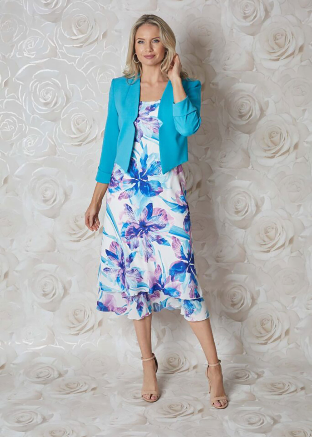 Glitz Aqua Dress & Jacket