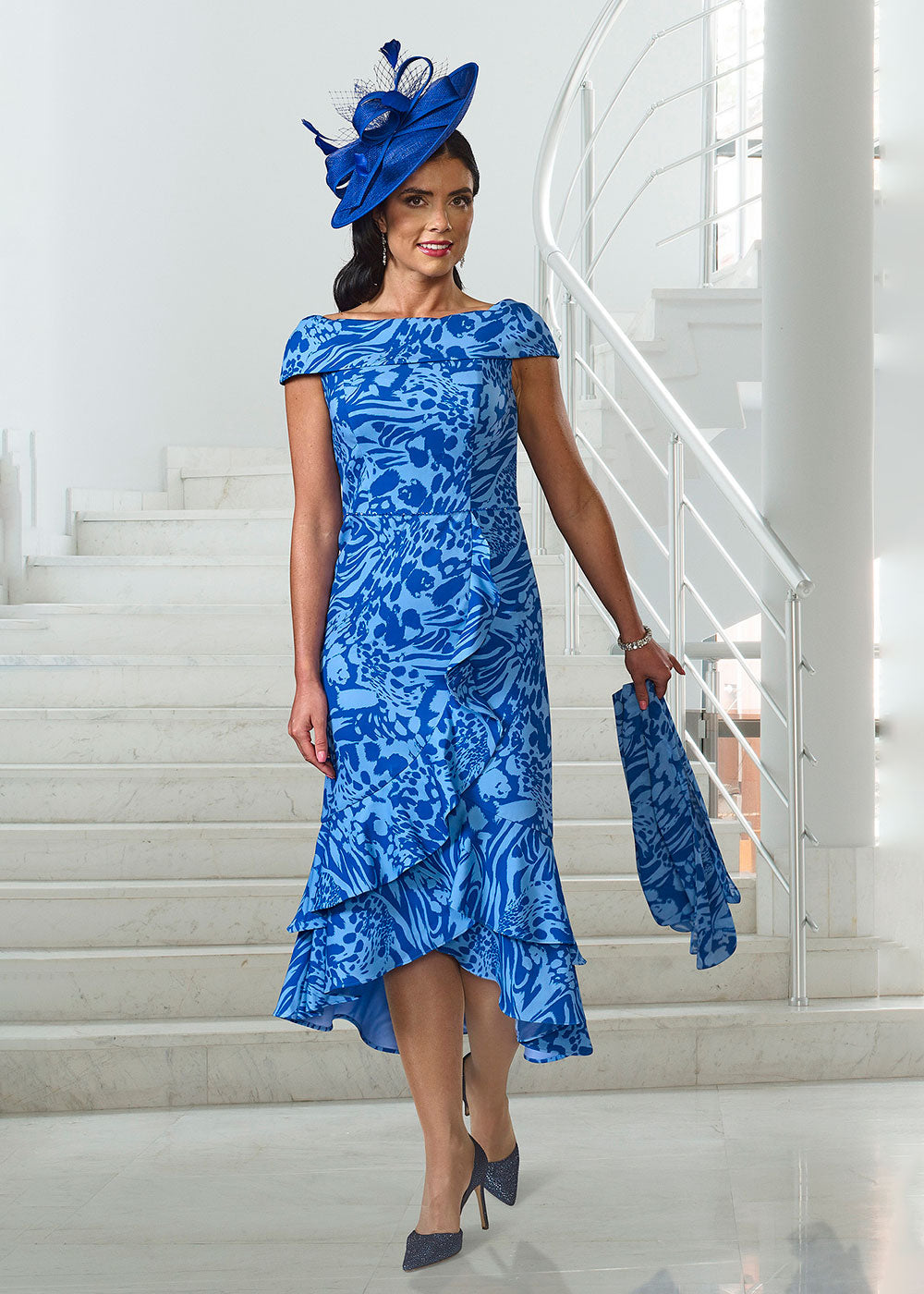 Veromia Tiered Dress - Cobalt Justina Clothing Veromia Tiered Dress - Cobalt Justina Clothing
