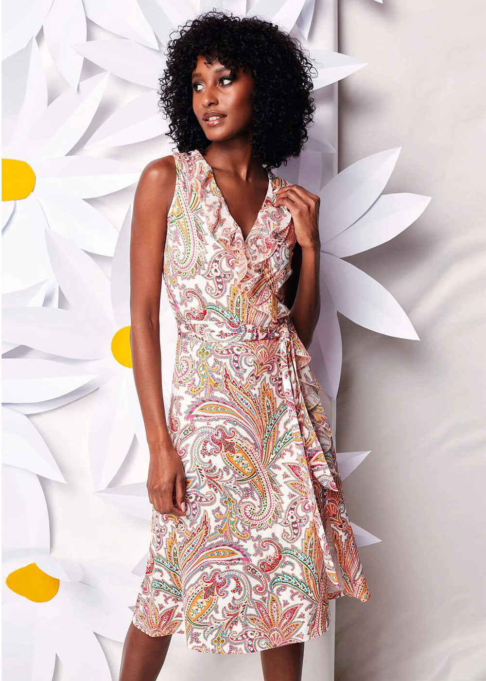 K-Design Orange Paisley Print Dress K-Design Orange Paisley Print Dress