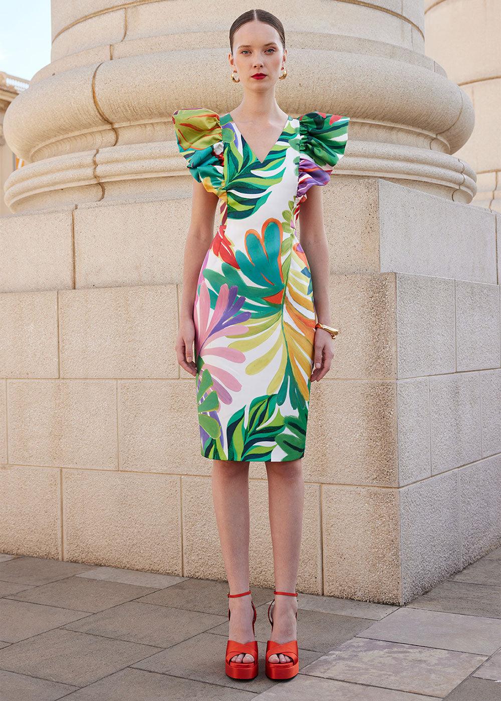 Carla Ruiz Palm Dress - Justina Clothing