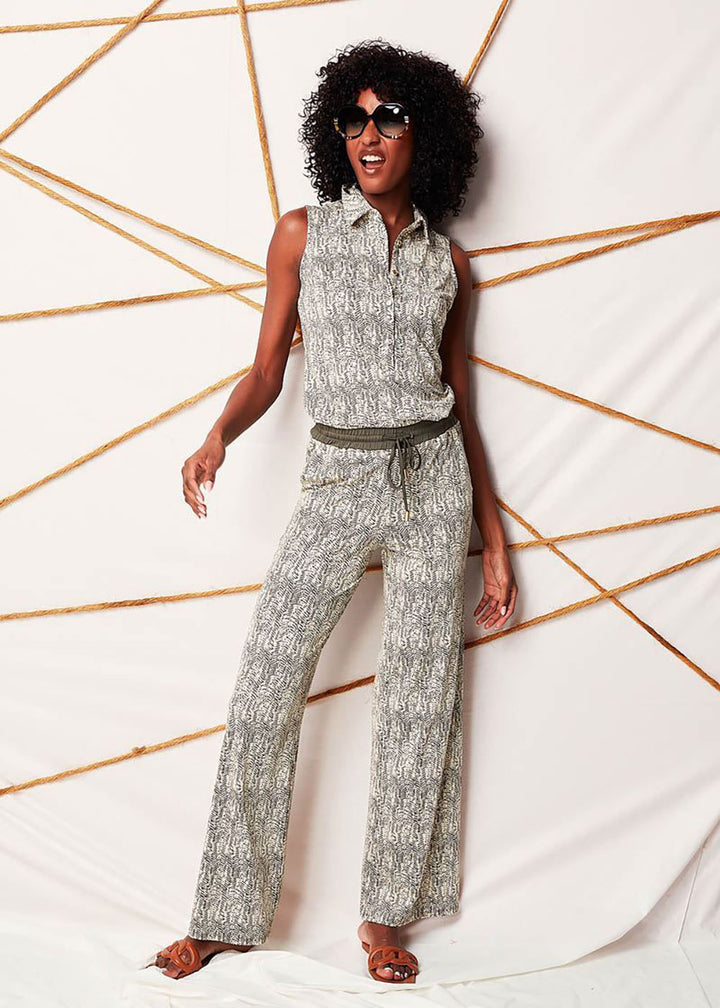 K-Design Khaki Print Jumpsuit