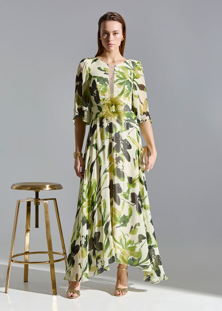 Floral Print Dress - Green
