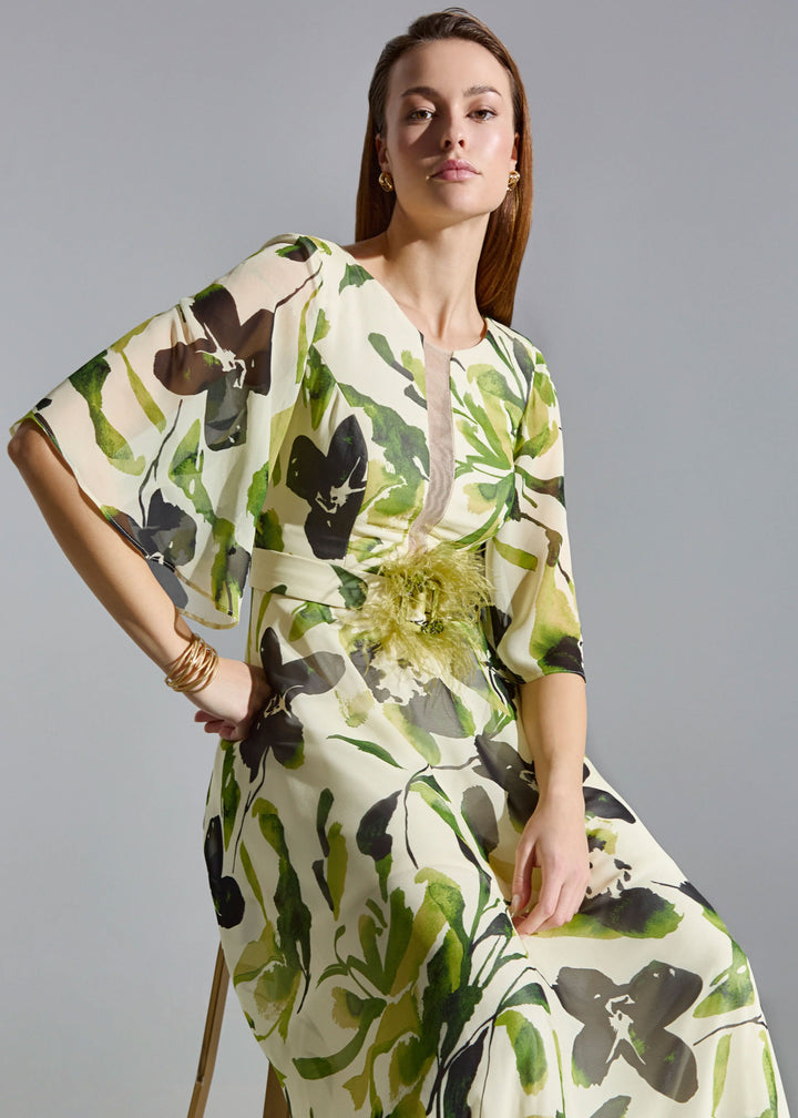 Floral Print Dress - Green