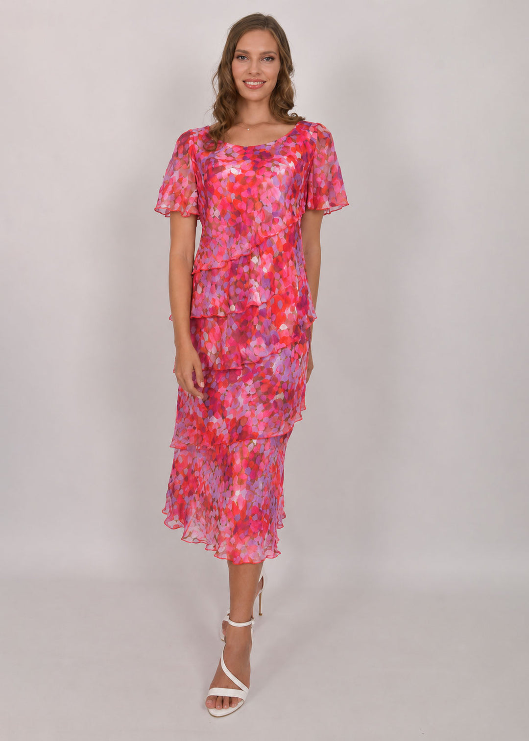 Silk Skirt & Top Set - Pink/Orange