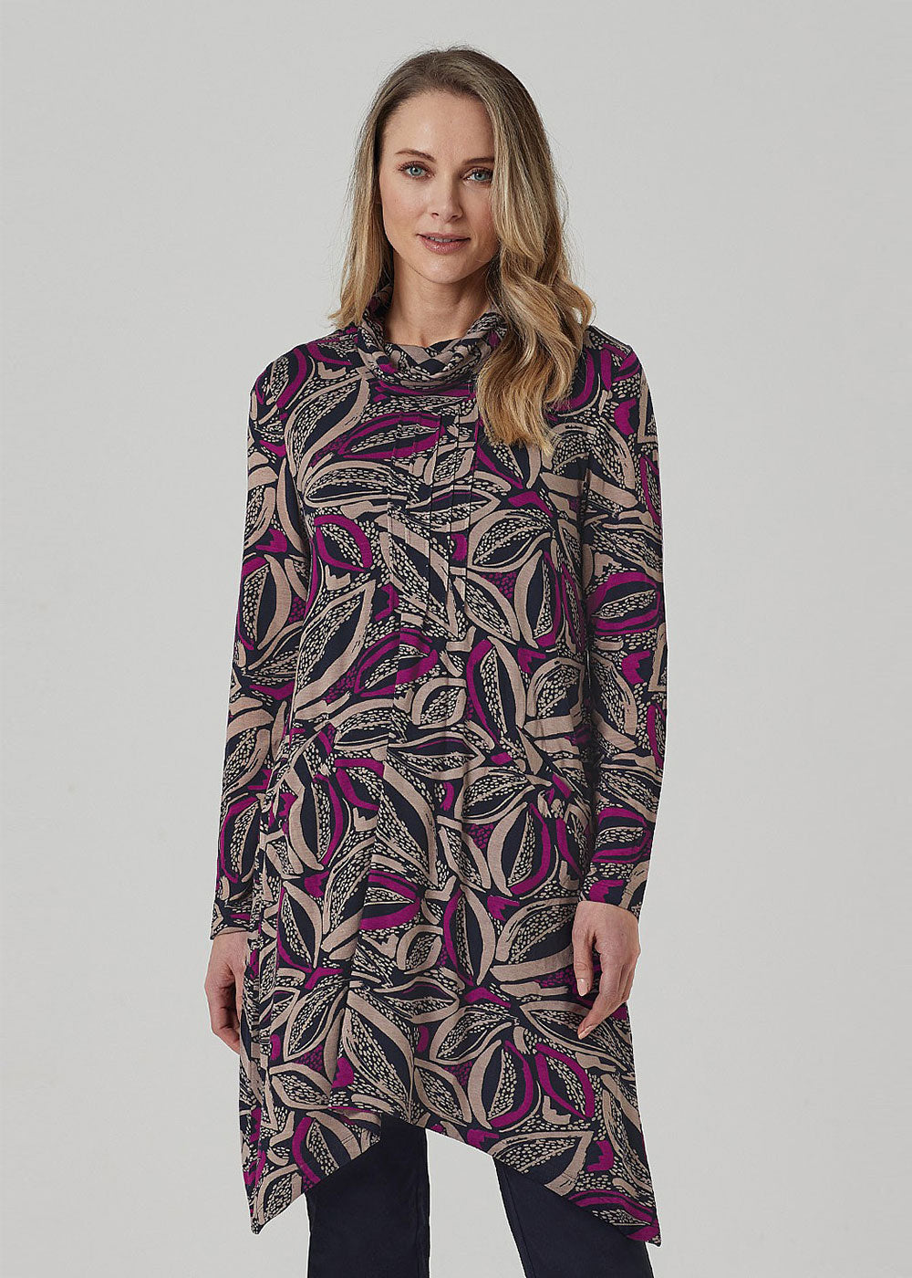 Abstract Leaf Mulberry Tunic