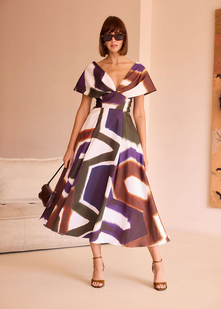 Aztec Off -Shoulder Dress