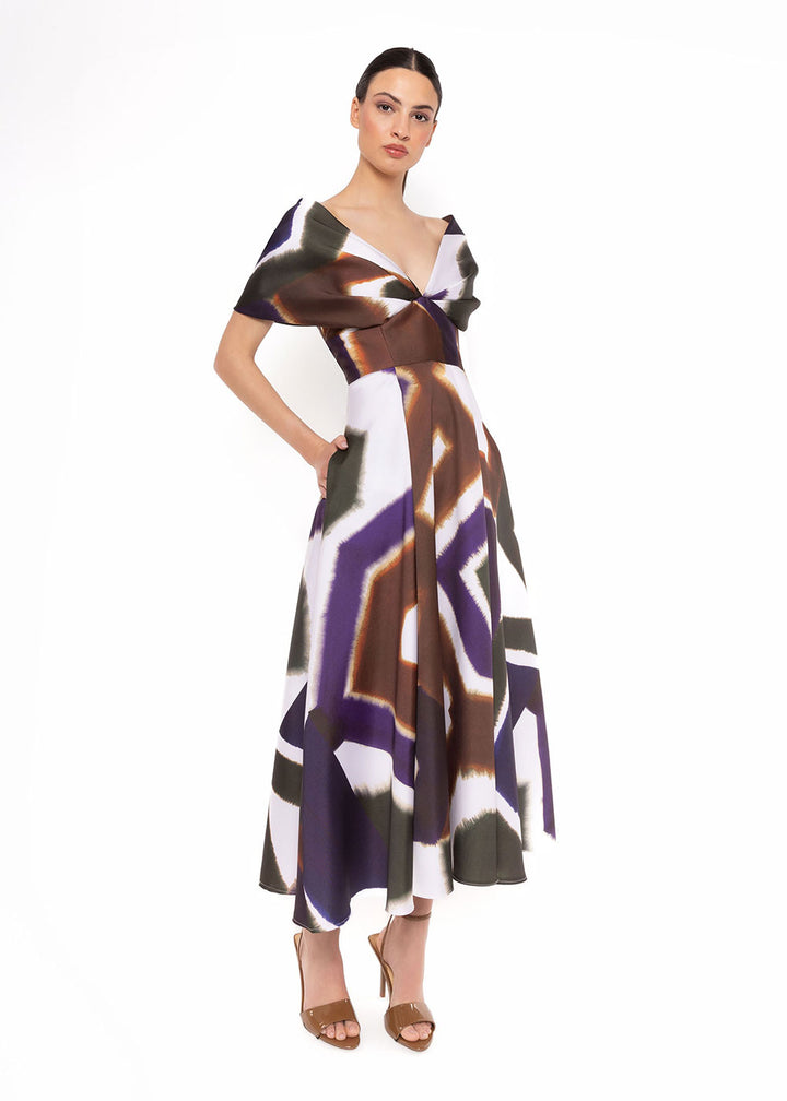 Aztec Off -Shoulder Dress