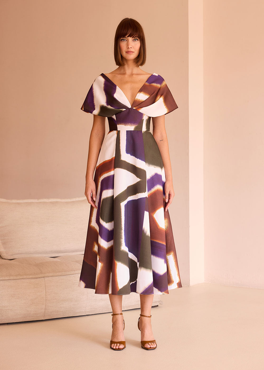 Aztec Off -Shoulder Dress