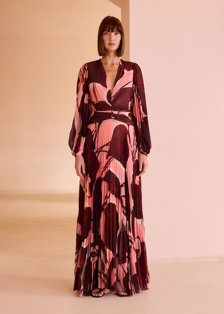 Pleated Chiffon Dress