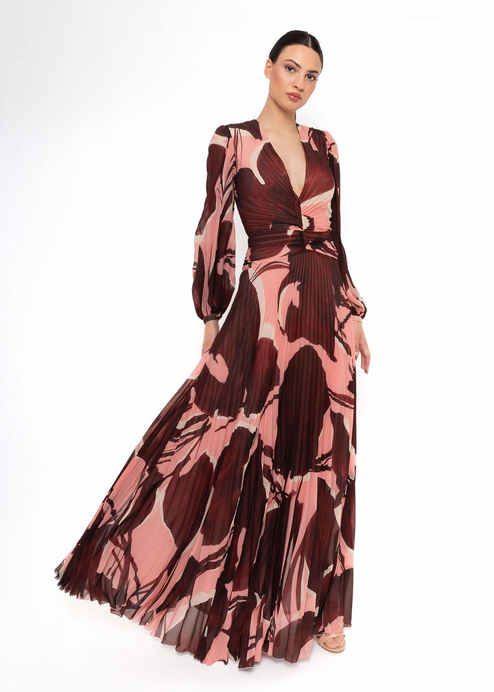 Pleated Chiffon Dress