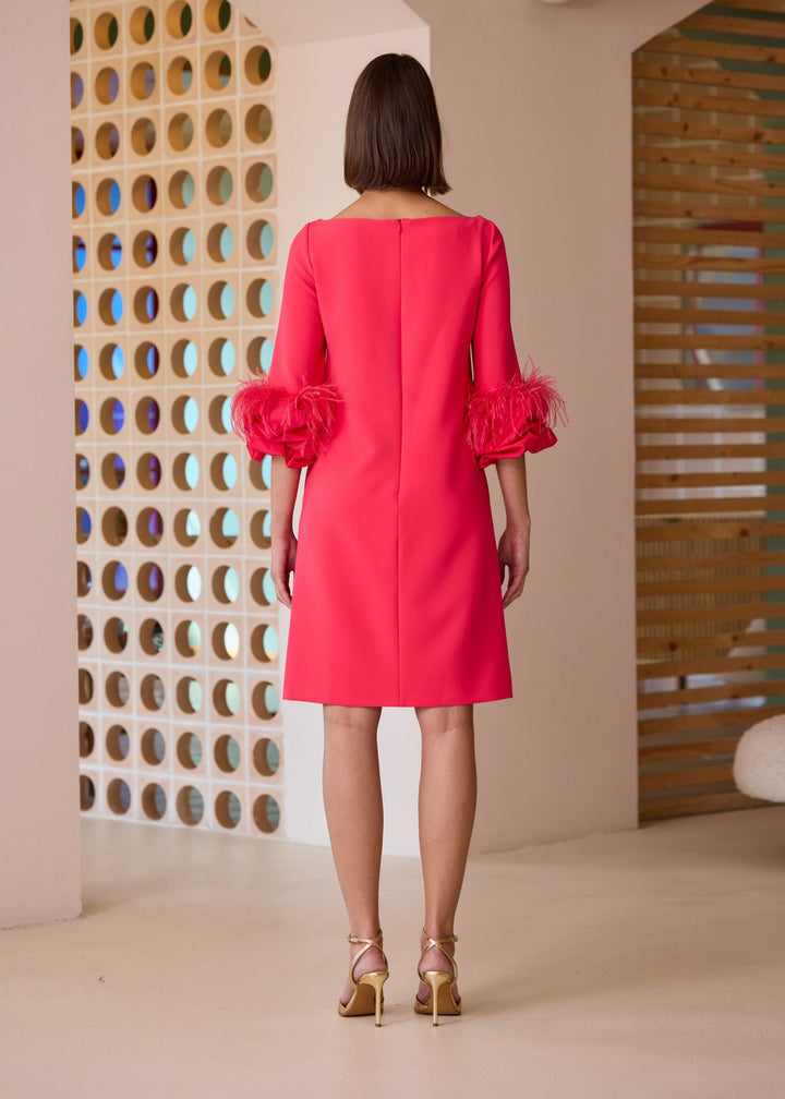 Ruffle Sleeve Straight Dress