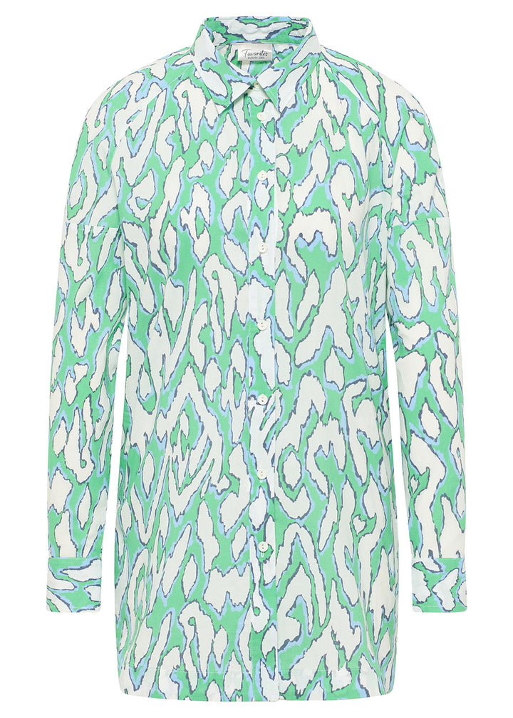 Green Patterned Long Blouse