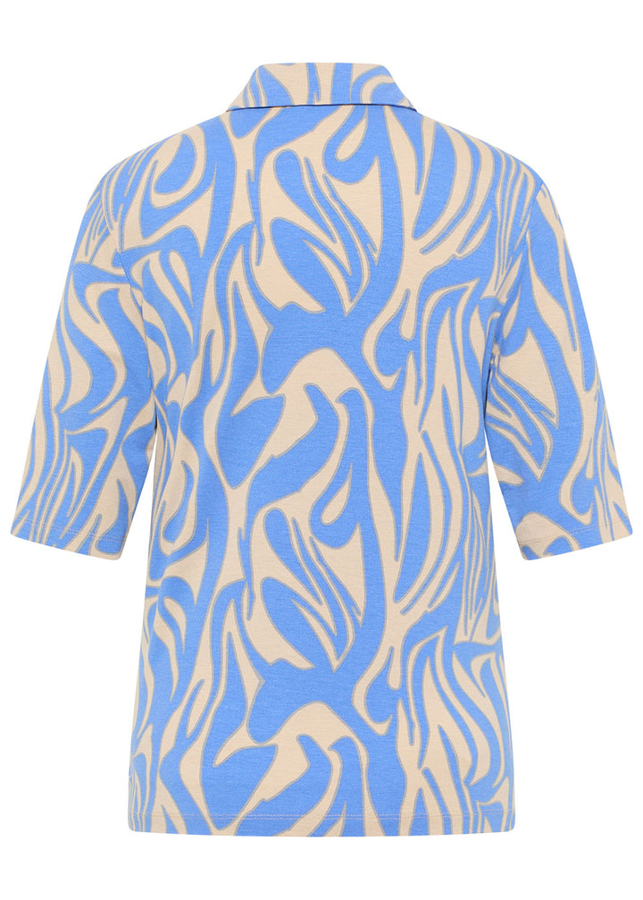 Light Blue Patterned Polo Top