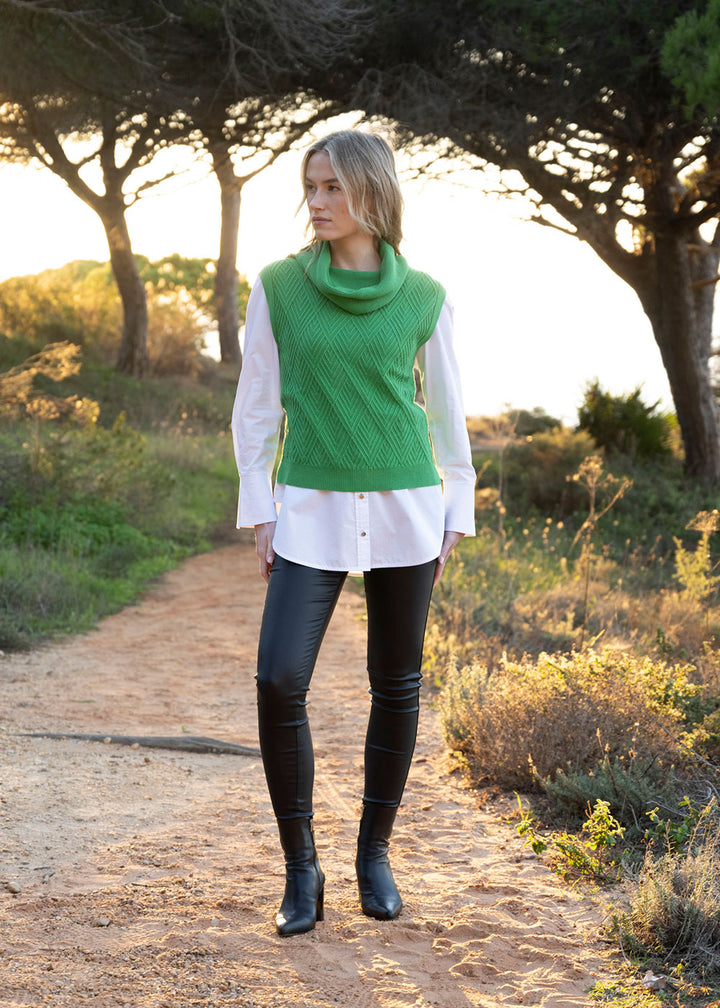 Cowl Neck Sleeveless Sweater