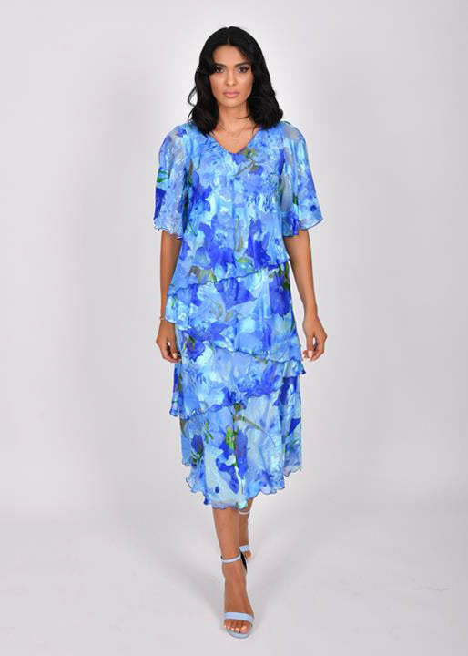Silk Skirt & Top Set - Blue/Green
