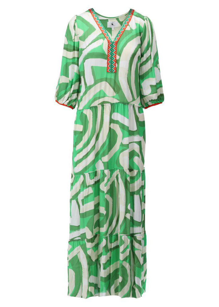 Green Abstract Maxi Dress