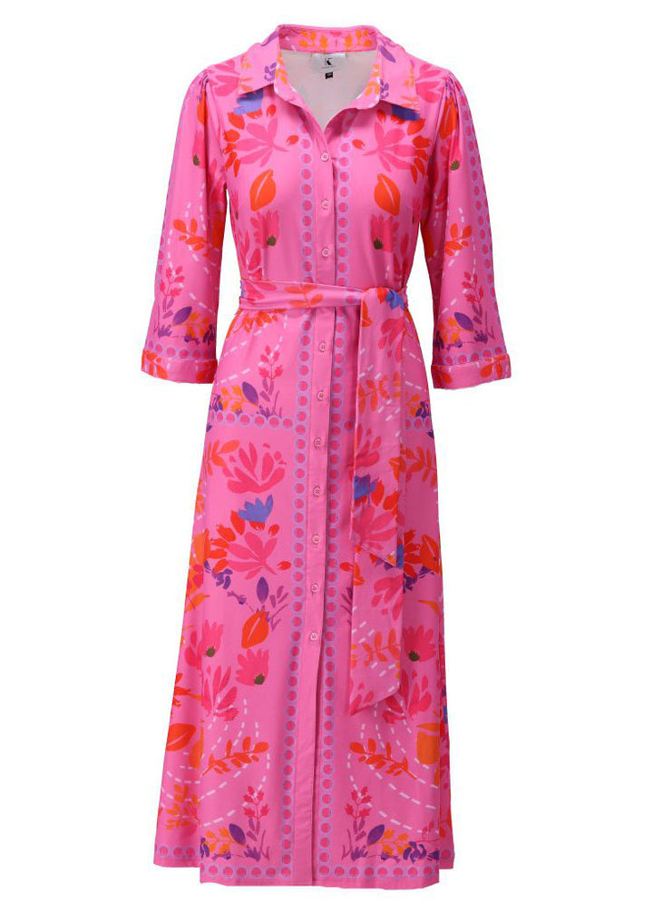 Pink Print Shirt Dress