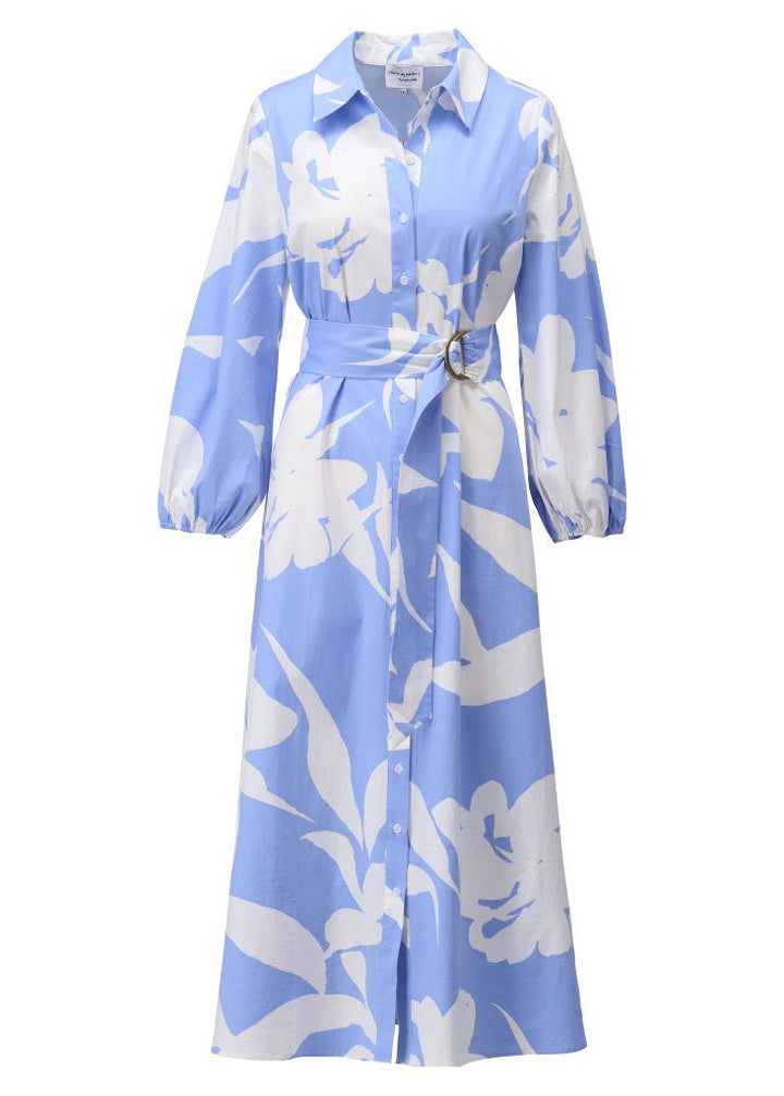 Blue Print Shirt Dress
