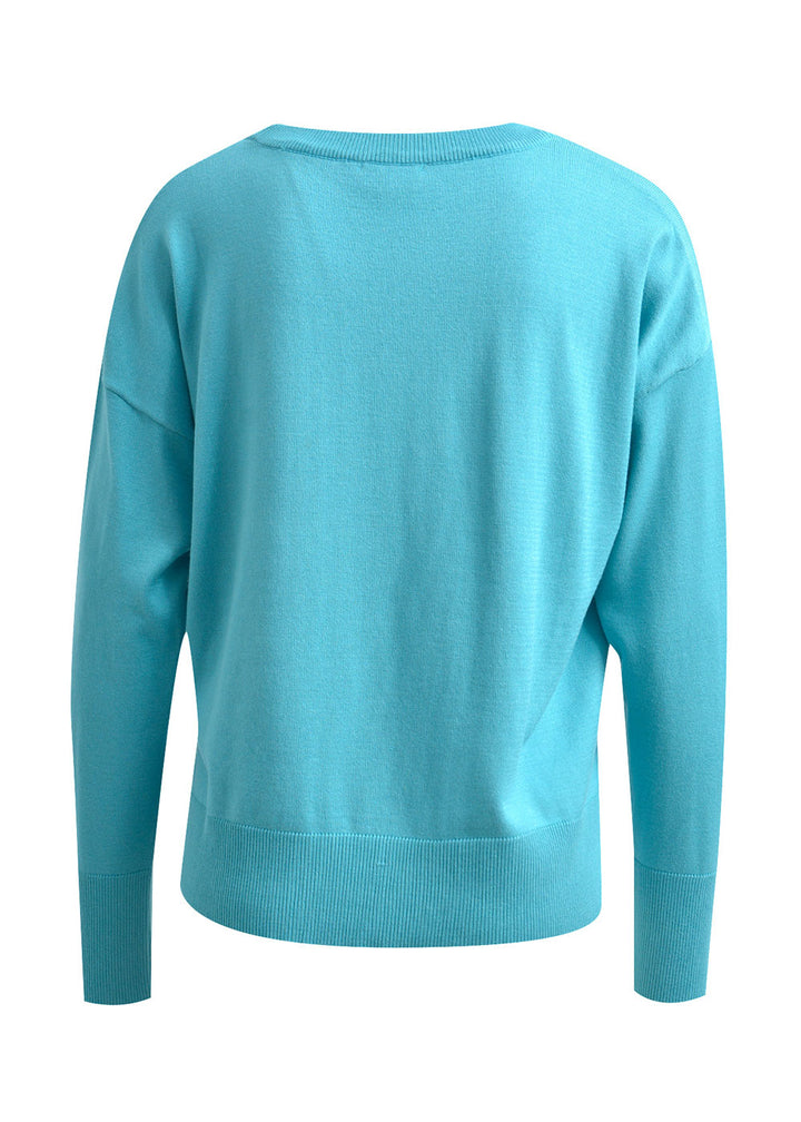 Text Crew Neck Sweater - Blue