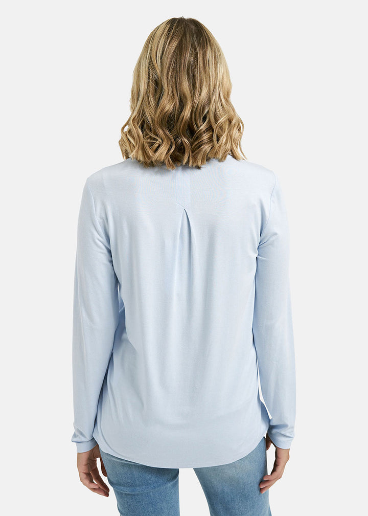 Jersey Chiffon Top - Sky Blue