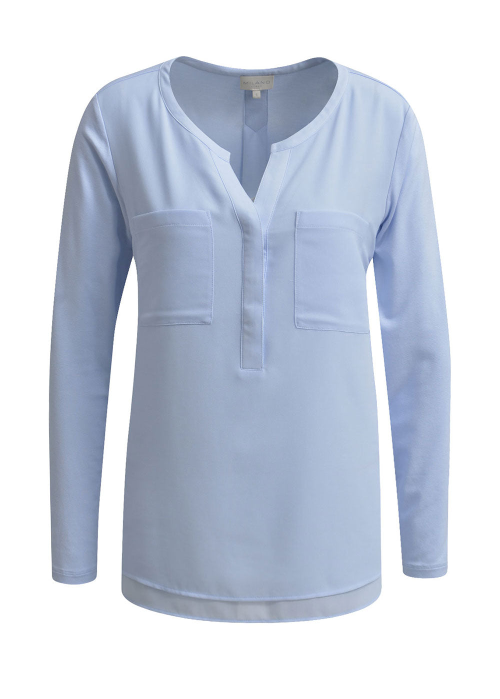 Jersey Chiffon Top - Sky Blue