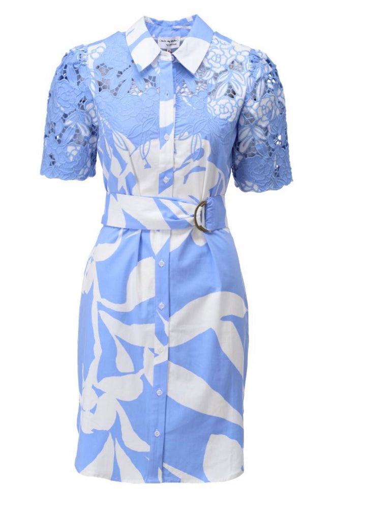 Lace Look Floral Sleeve Dress