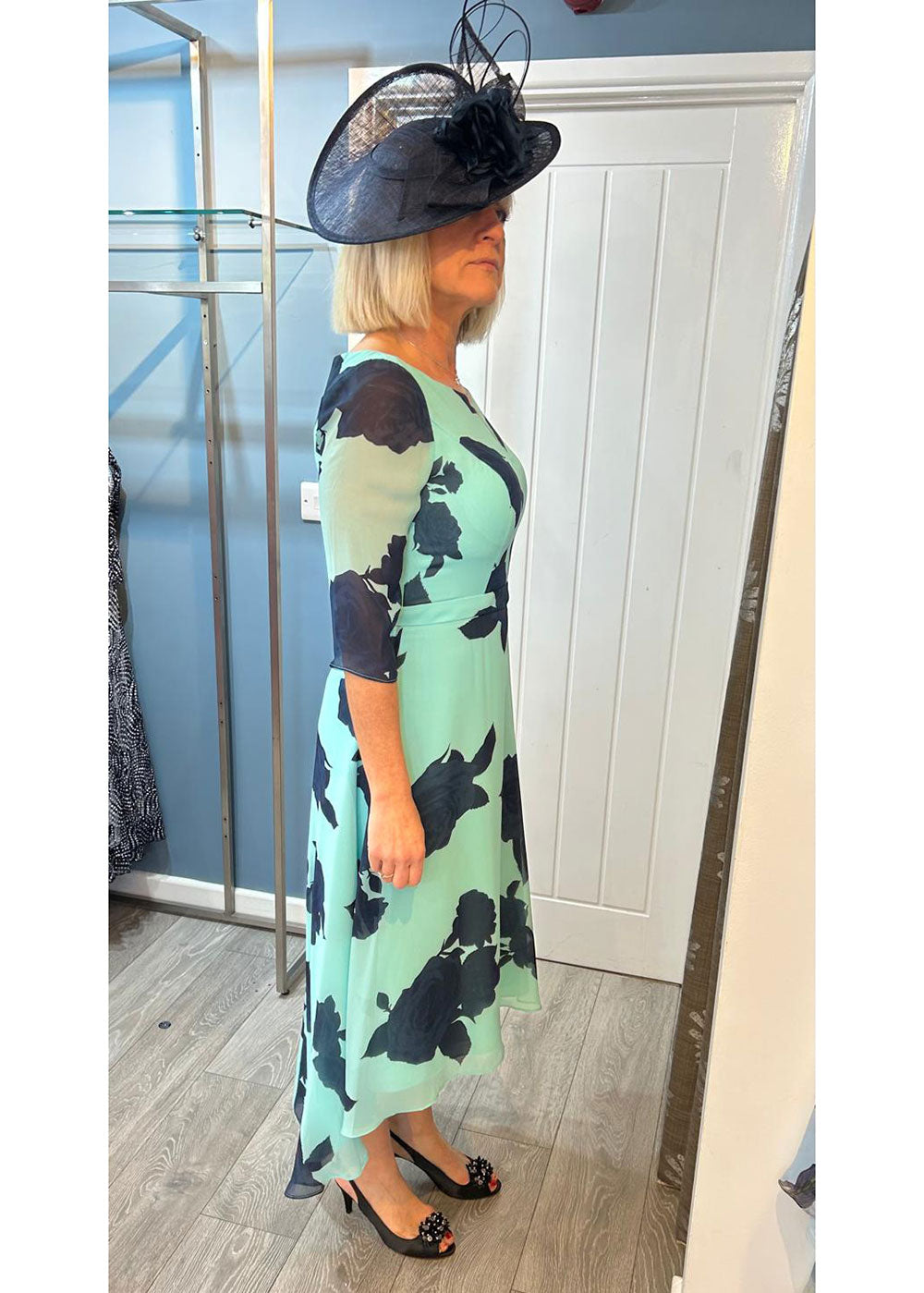 Floral Dipped Hem Dress Justina Clothing Floral Dipped Hem Dress Justina Clothing