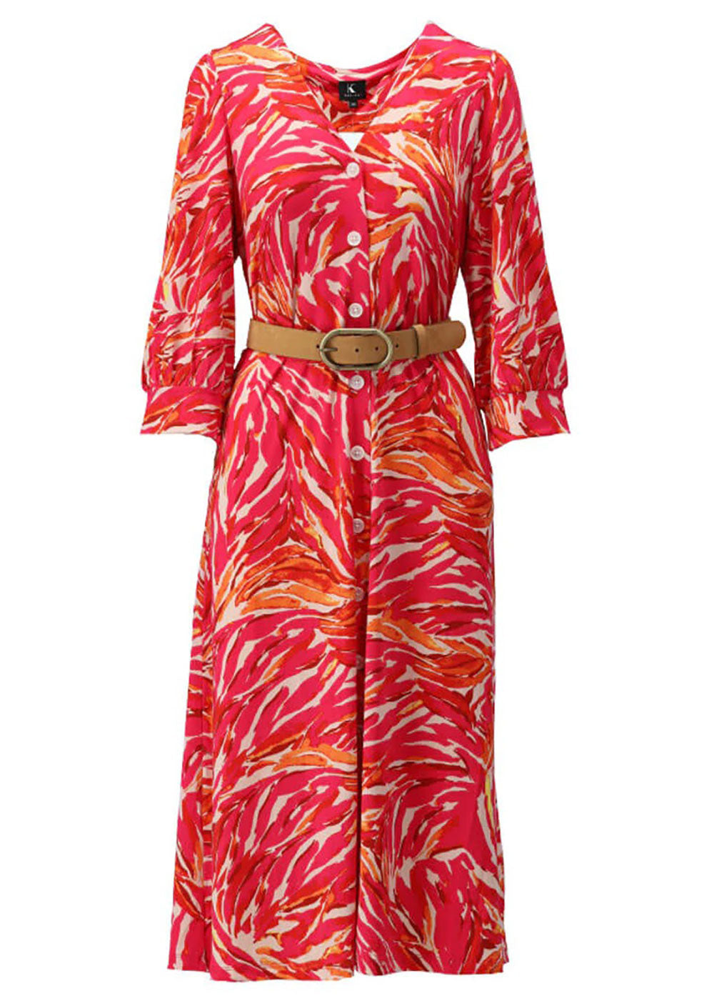 K-Design Tropical Print Midi Dress
