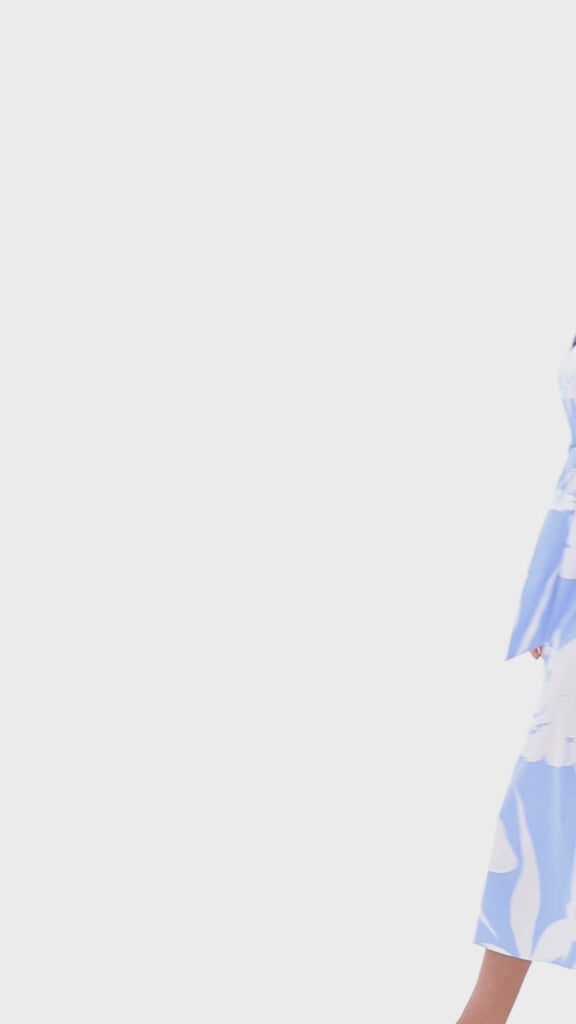 Blue Print Shirt Dress