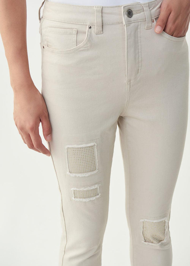 Joseph Ribkoff Embellished Jeans Moonstone - Justina Clothing