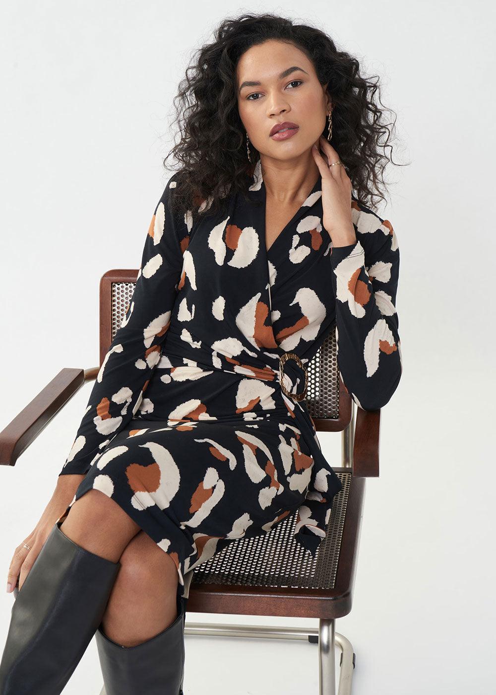 Joseph Ribkoff Animal Print Dress - Justina Clothing