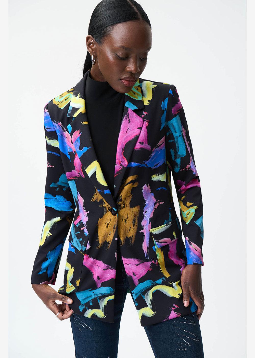 Joseph Ribkoff Abstract Multi Colour Blazer - Justina Clothing