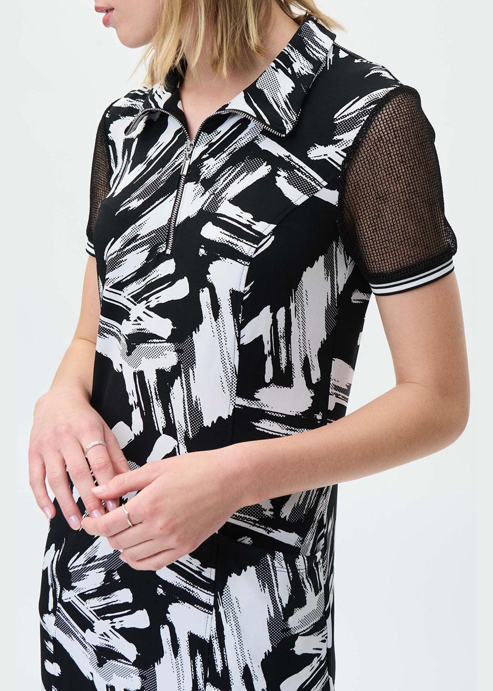 Joseph Ribkoff Mesh Sleeve Dress - Justina Clothing