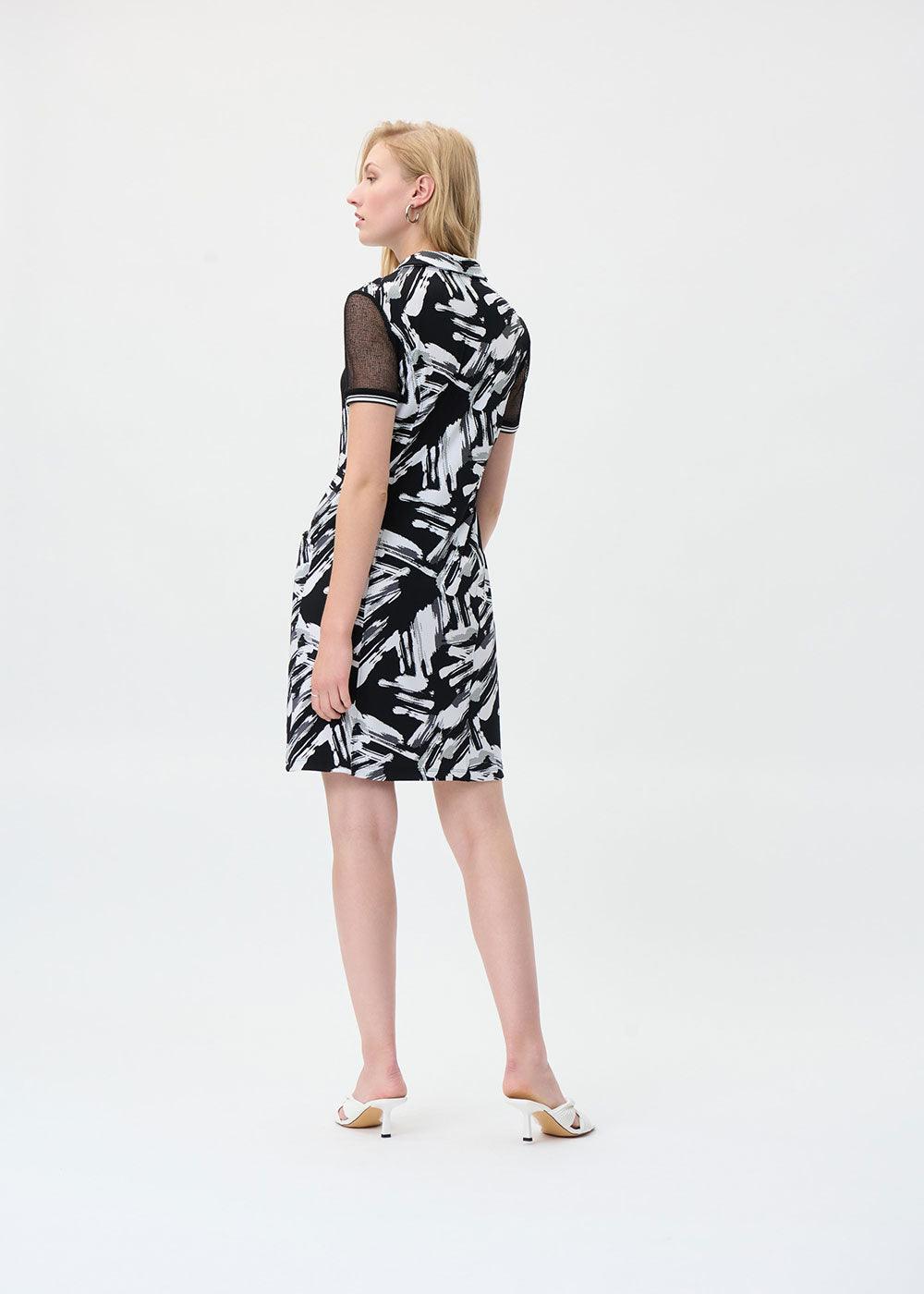 Joseph Ribkoff Mesh Sleeve Dress - Justina Clothing