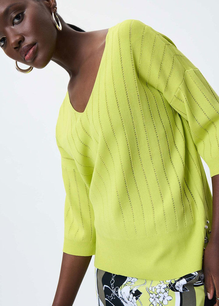 Joseph RibkoffV-Neck Knit Top - Justina Clothing