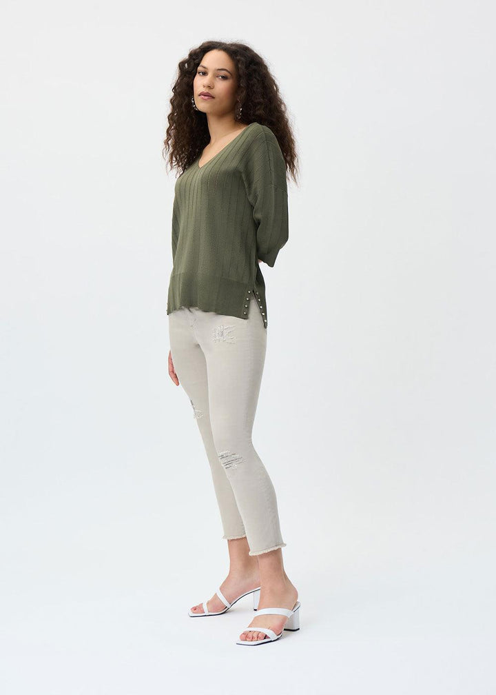 Joseph RibkoffV-Neck Knit Top - Justina Clothing