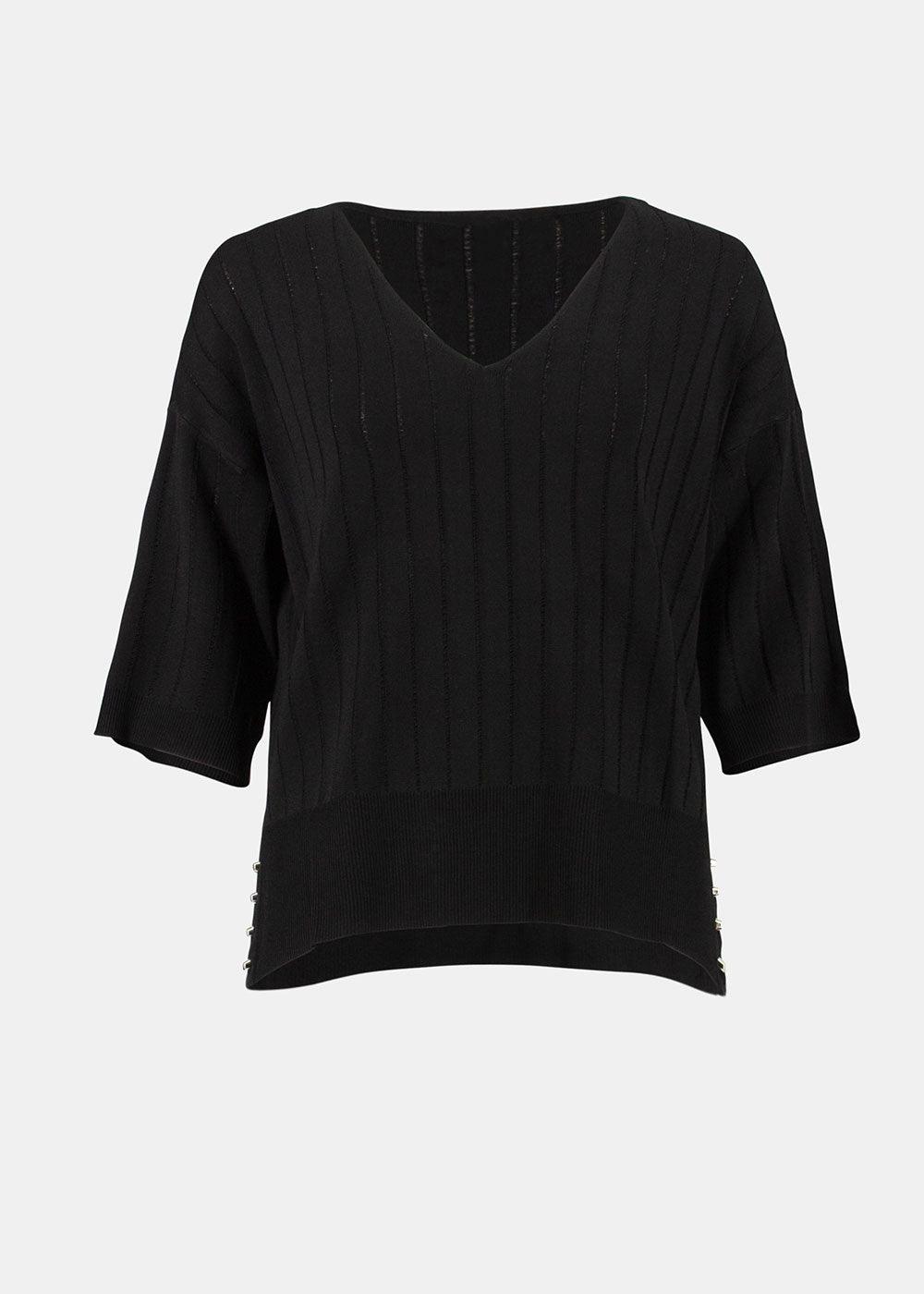 Joseph RibkoffV-Neck Knit Top - Justina Clothing