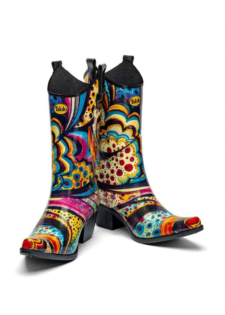 Talolo Floral Bliss Cowboy Boot Wellies - Justina Clothing