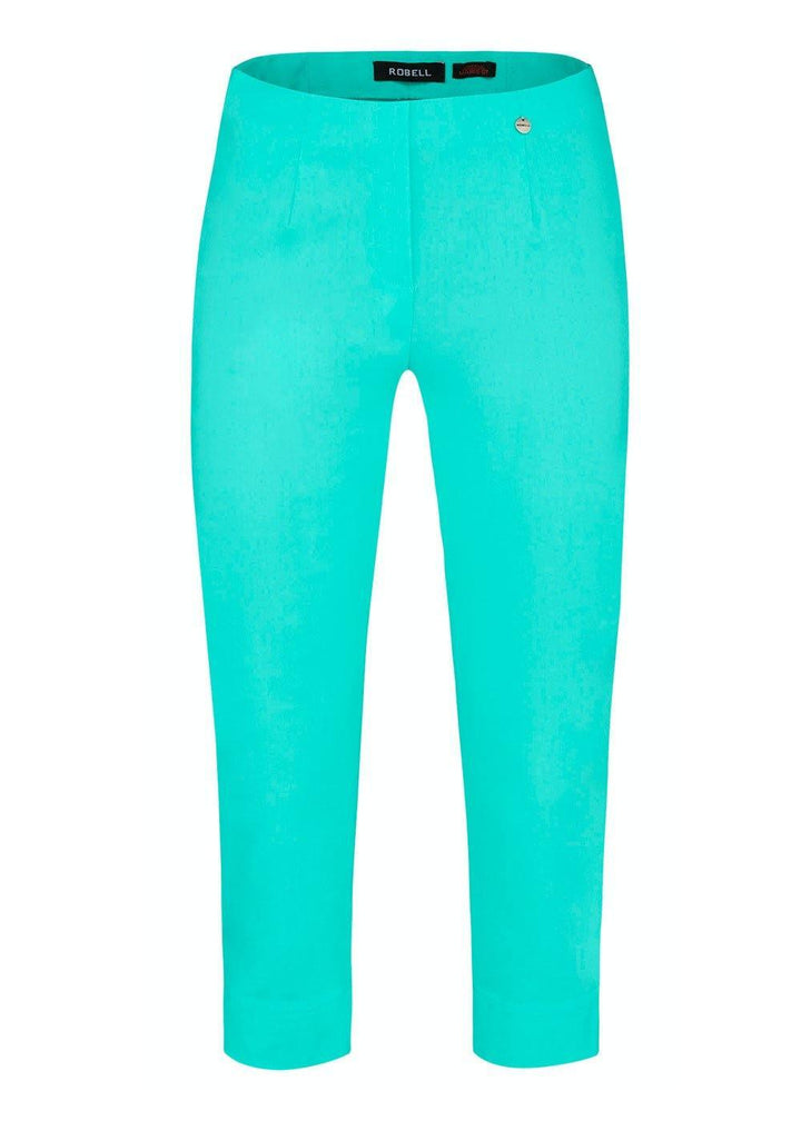 Robell Marie Cropped Trousers - Turquoise - Justina Clothing