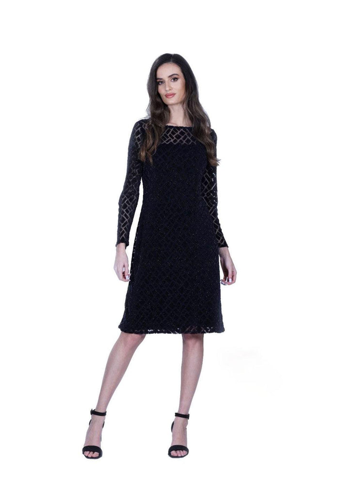 Allison Navy Square Dress - Justina Clothing