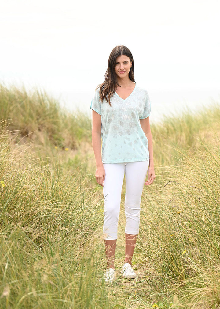 Marble V Neck Top