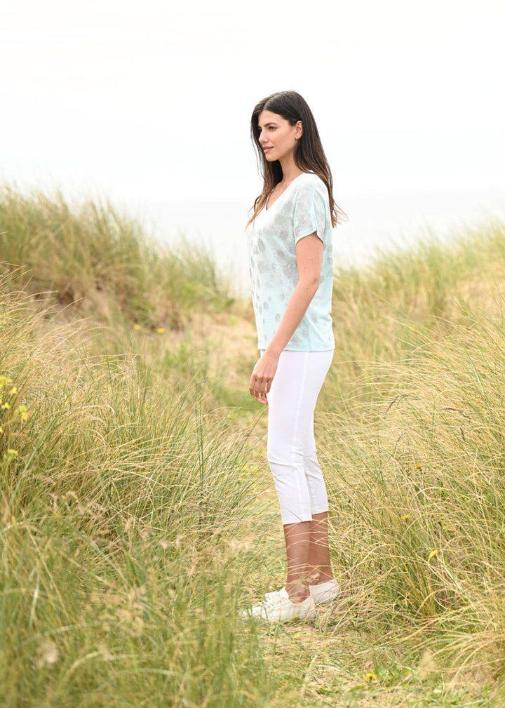 Marble V Neck Top