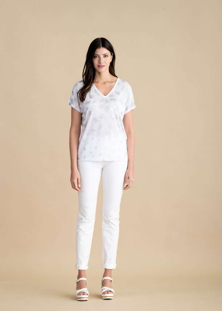 Marble V Neck Top