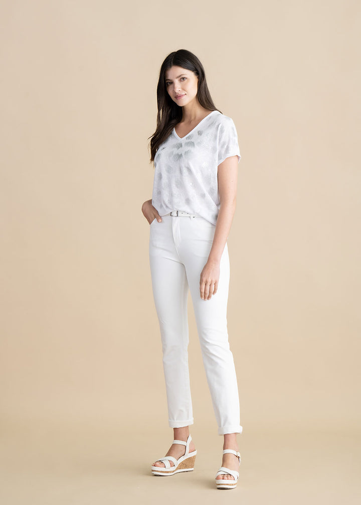 Marble V Neck Top
