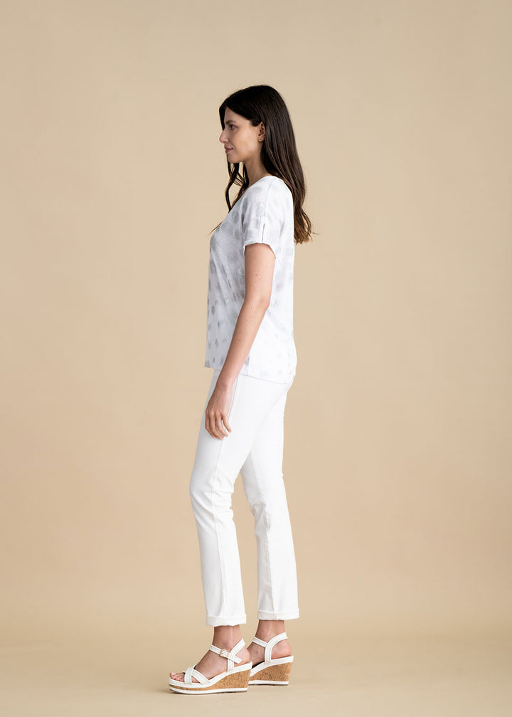 Marble V Neck Top