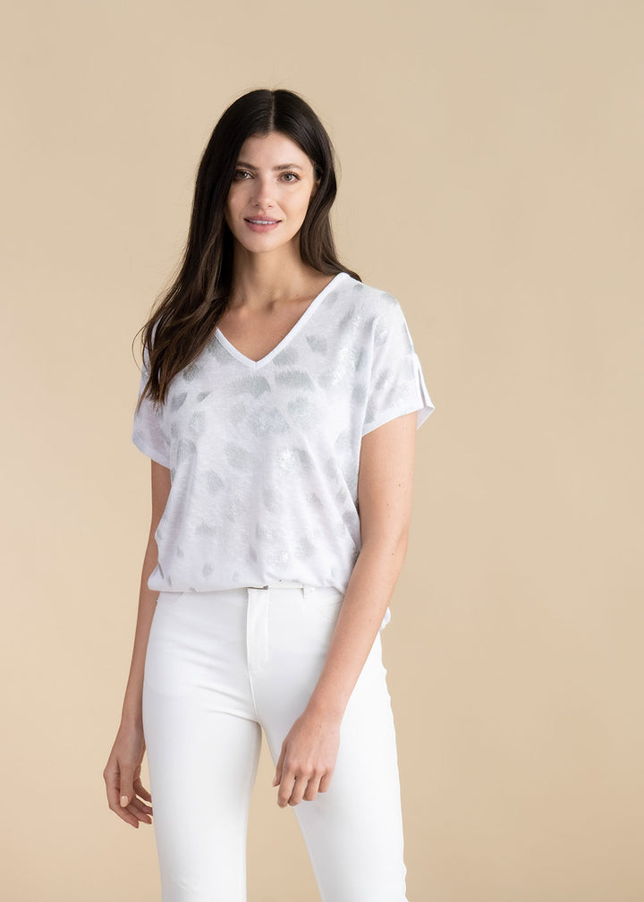 Marble V Neck Top